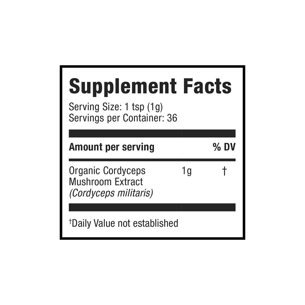 cordyceps mushroom extract ingredient panel